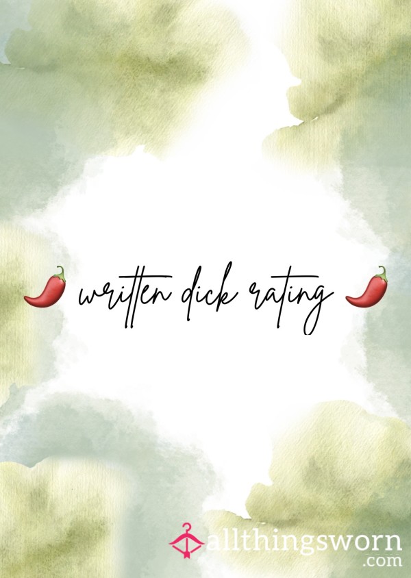 🌶️🍆 Written D*ck Rating 🌶️🍆