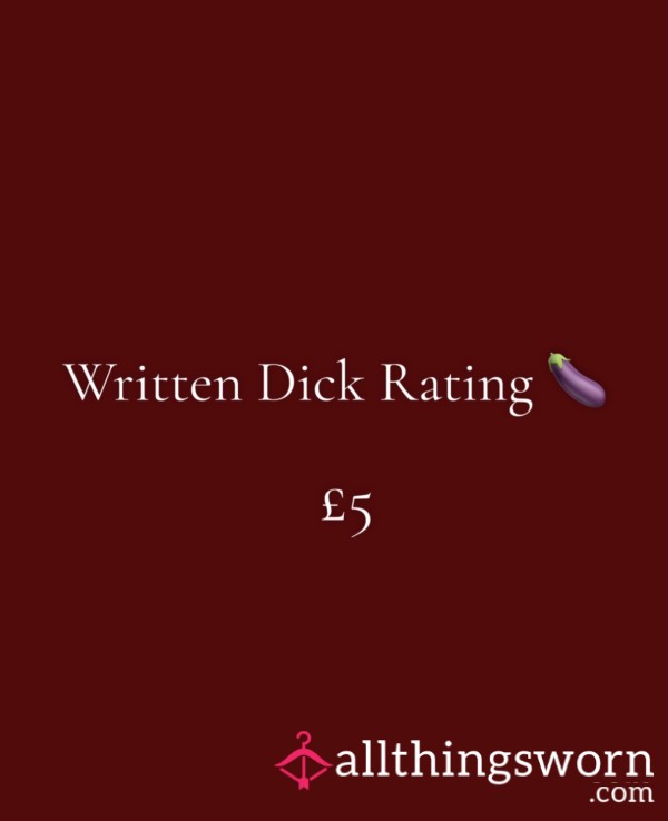 Written D*ck Rating