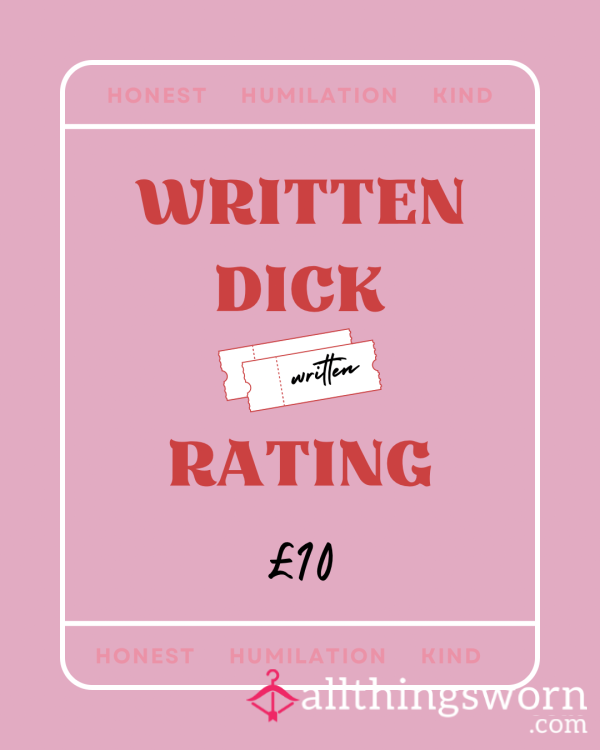 Written D*ck Rating🍆