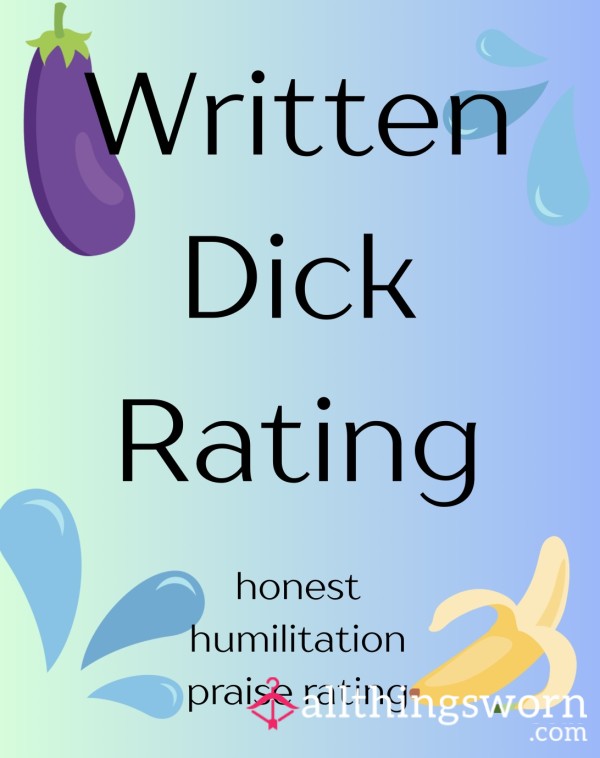 Written D*ck Rating 🍆