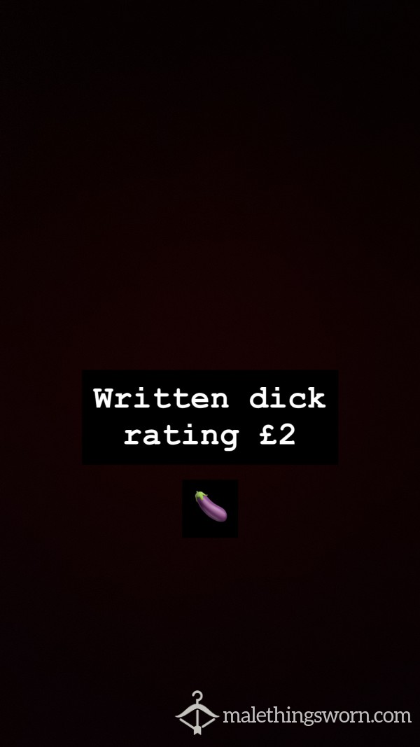 Written D*ck Rating And Comparison