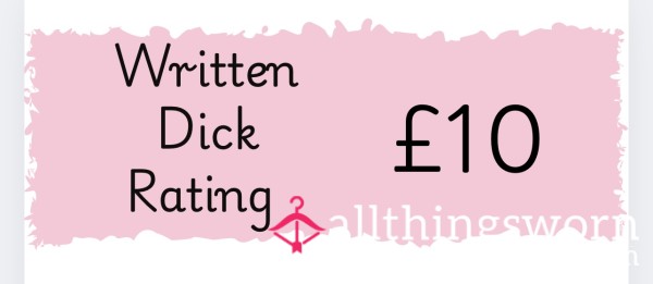 Written D*ck Rating To Remember 😉🍆