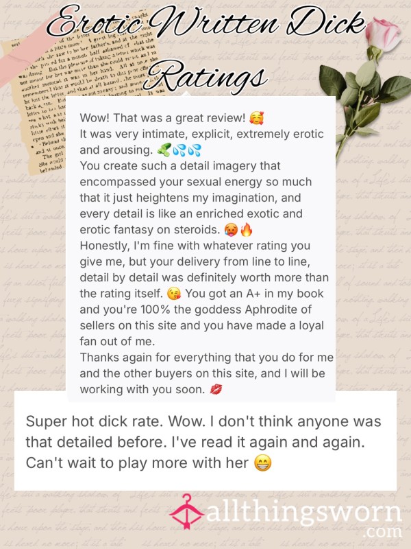 Erotic Written D*ck Ratings *very Detailed*