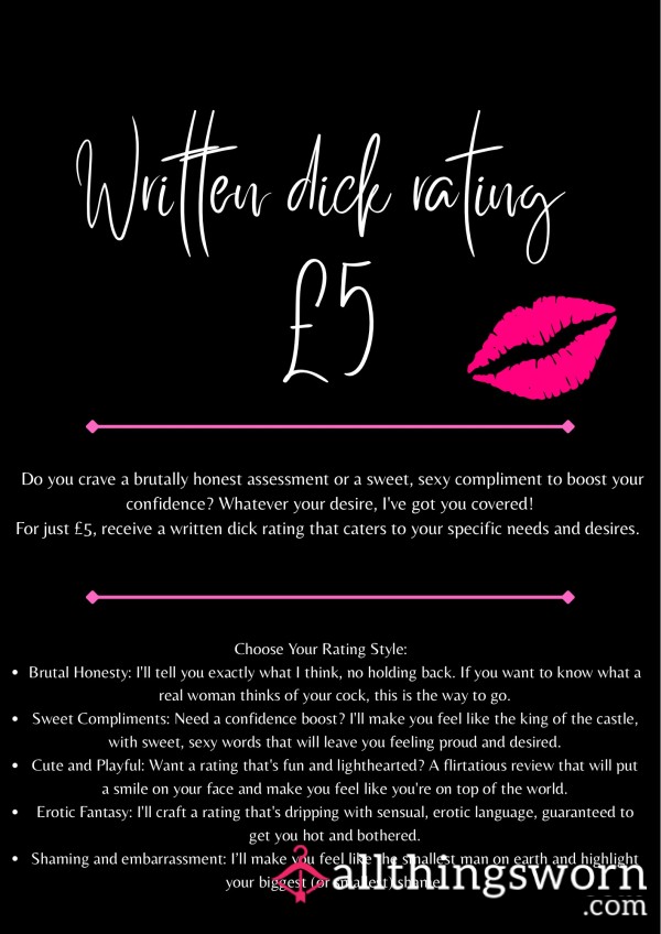 Written D*ck Ratings