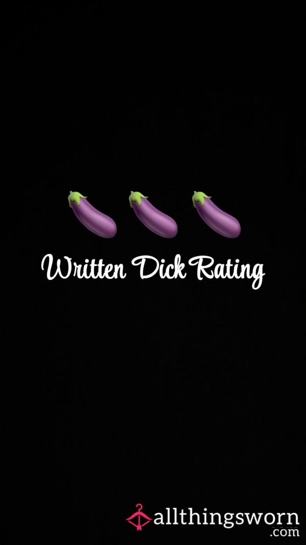 Written D*ck Ratings