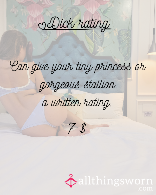 Written Honest D*ck Rating
