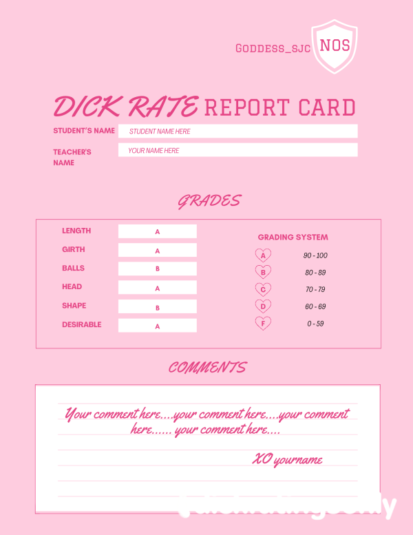 Written Solo D*ck Rate Report Card