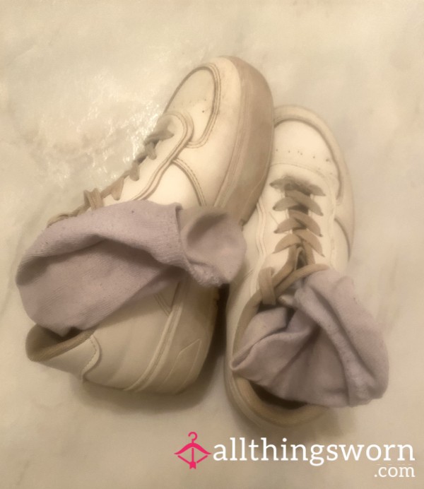 White Sweaty Ankle Socks