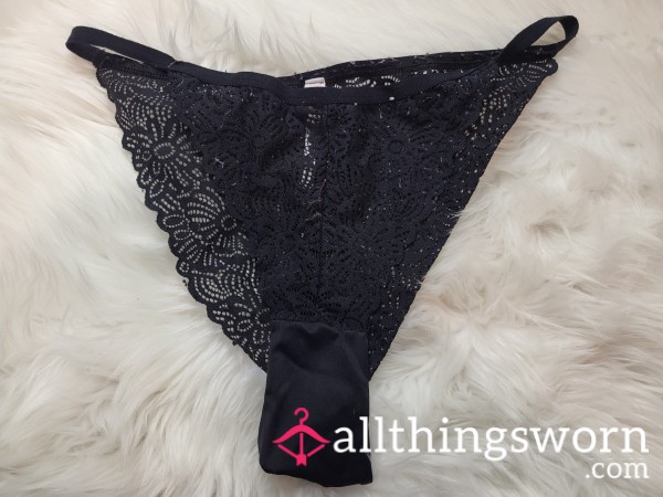 XL Auden Thick Lace String Bikini With Prestained Cotton Gusset - 2 Saves