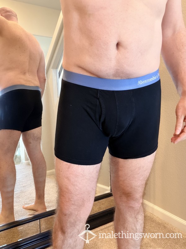 XL Boxer Briefs - Black, Cotton/Spandex Blend, Well-worn