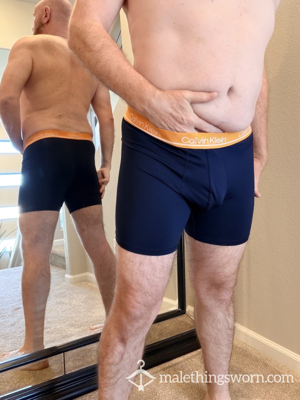 XL Boxer Briefs - Navy, Polyester/Spandex Blend, Well-worn