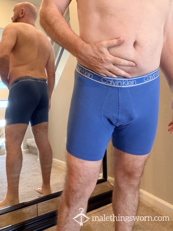 XL Boxer Briefs - Royal Blue, Cotton/Spandex Blend, Well-worn