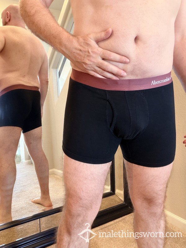 XL Briefs - Black, Cotton/Spandex Blend, Well-worn