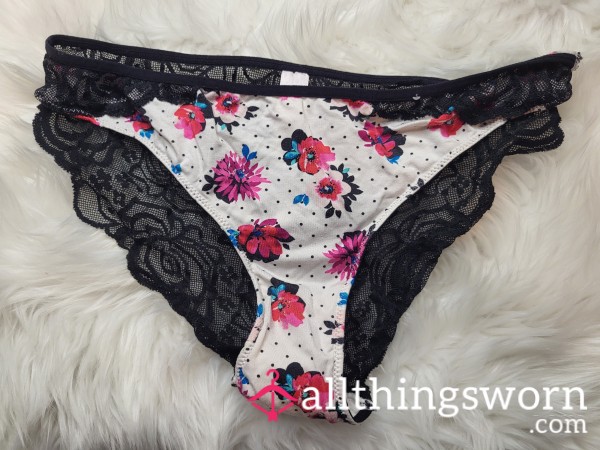 XL Candies Flor*l And Lace Panties With Cotton Gusset - 1 Save