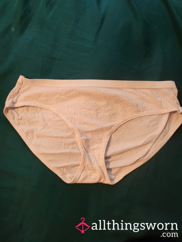 Xl Cotton Panties White With Dots