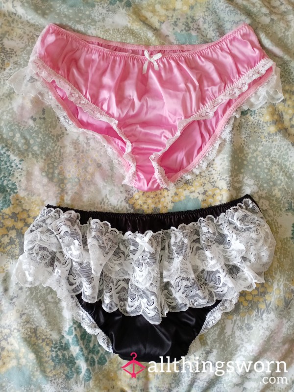 XL Frilly Satin Sissie Knickers + 5 Min Vid Call