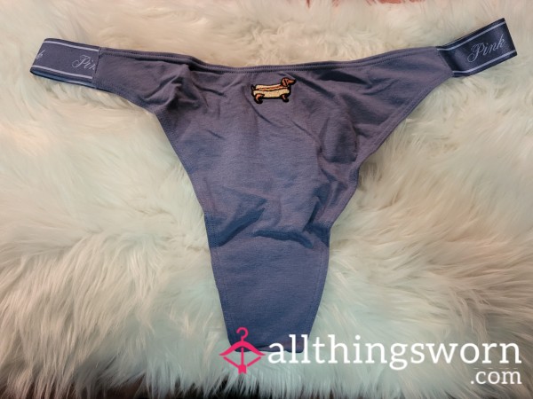 XL PINK Blue Weiner Dog Thong - 2 Saves