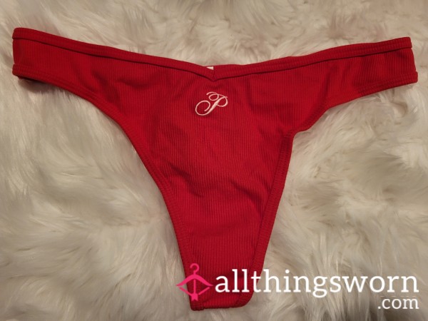 XL PINK Red Panties With An Embroidered P - 2 Saves