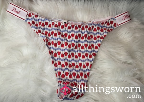 Xl Pink Red White And Blue Popsicle Thong - 3 Saves