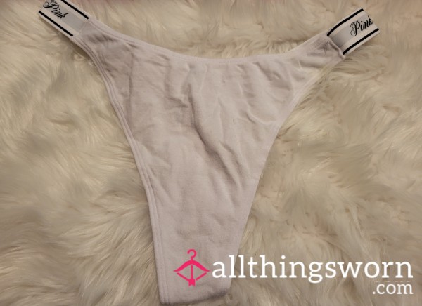 XL PINK White Logo Thong - 4 Saves