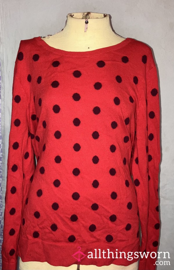 XL Red Polka Dot Sweater