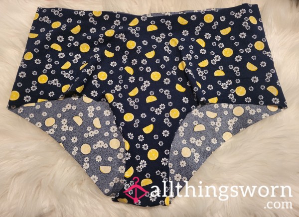XL Victoria Secret Blue Lemon No Show Cheeky Panties