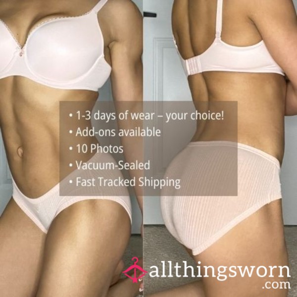 XS AERIE LIGHT PINK COTTON BIKINI PANTY (1391)