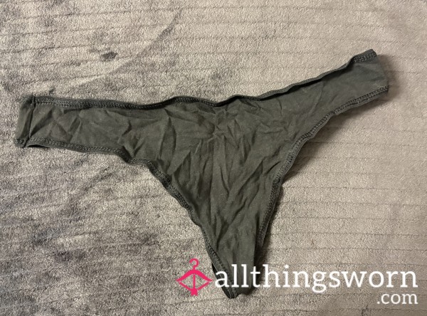 XS Super Tiny Black High-Cut Thong