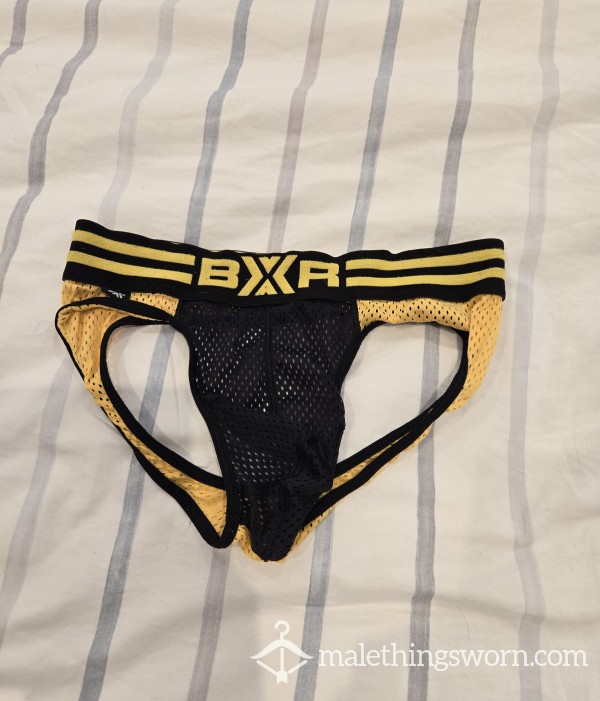 Yellow And Black Netted Jockstrap