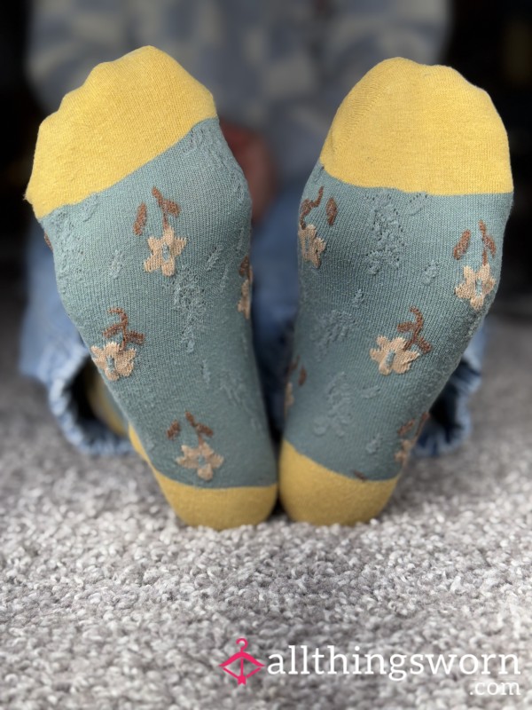 Yellow And Blue Ankle Socks