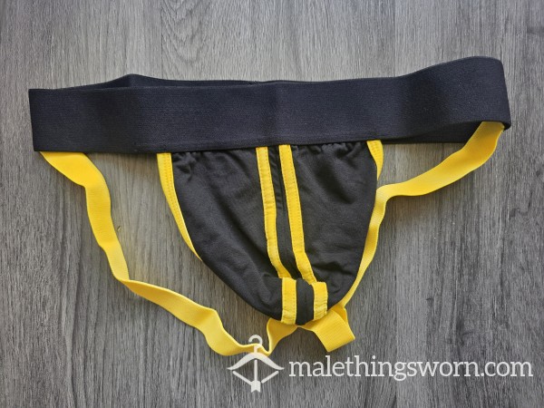 Yellow & Black Large Jock Strap (1 Day Wear)