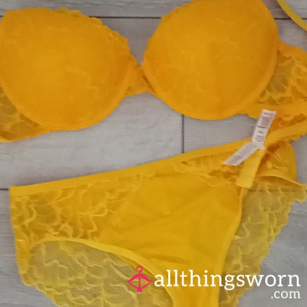 Yellow Bra And Panty Set