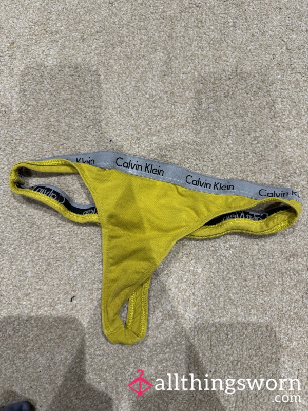 Yellow Calvin Klein Thongs Had Since I Was S1xt33n