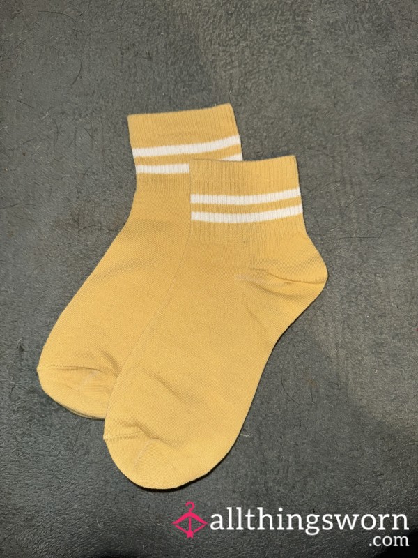 Yellow Cotton Crew Socks
