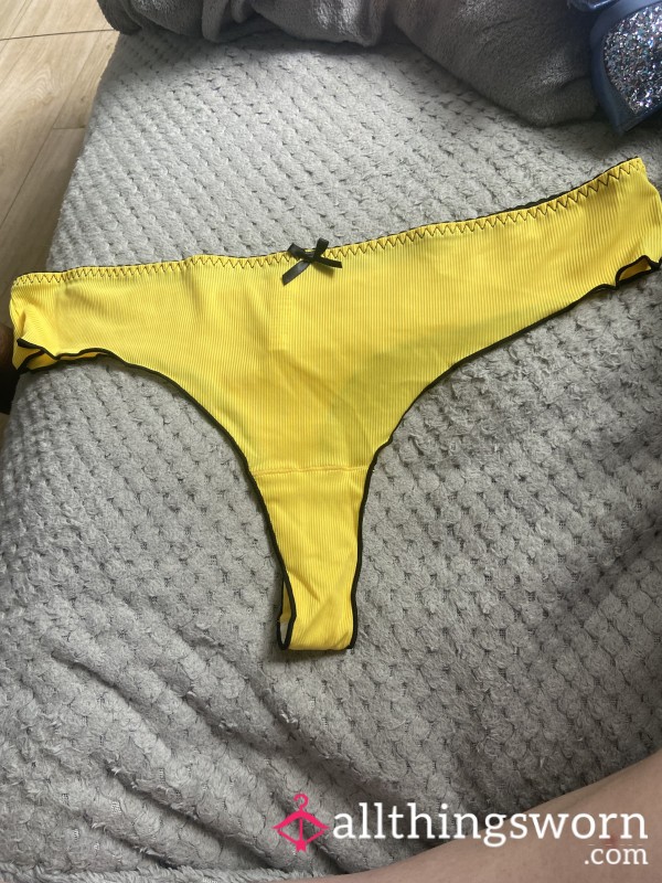 Yellow Cotton Thong