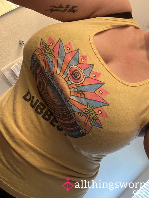 Yellow “Dubbest” Band Racerback Tank Top