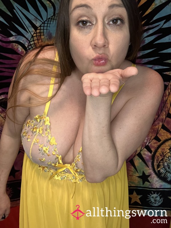 Yellow Flor*l Lace Teddy