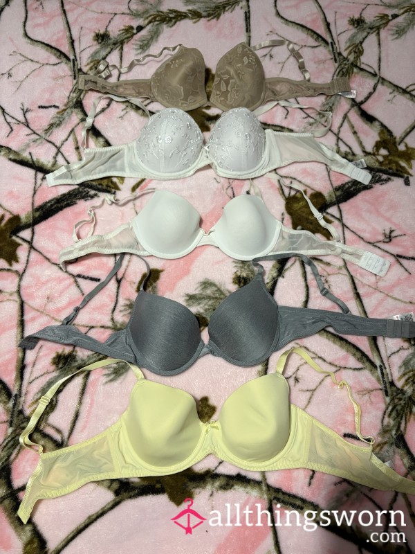 Yellow Grey Or White Bras 34b And 34c Worn For A Day By Me On My Little Titties  😚