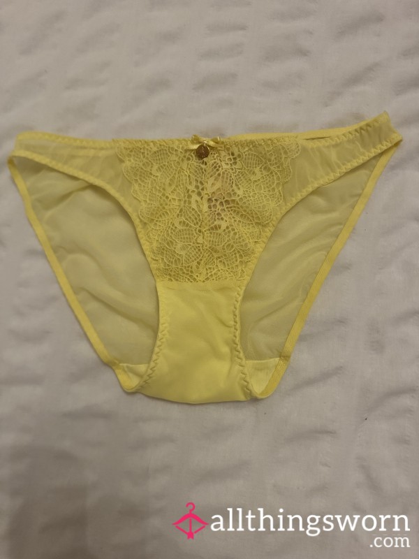 Yellow Lace Knickers – Worn 24 Hours 💛