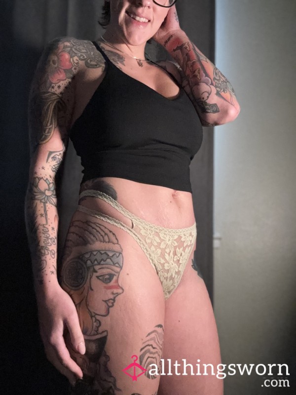 Yellow Lace Thong