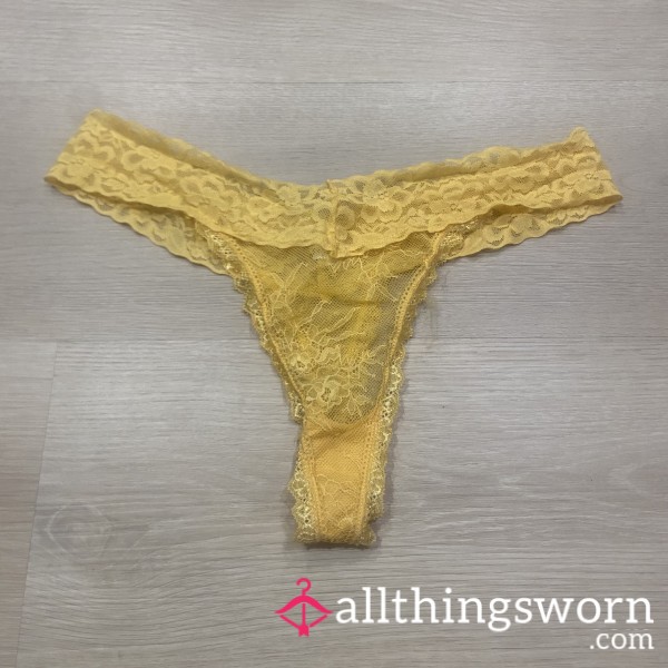 Yellow Lace Thong
