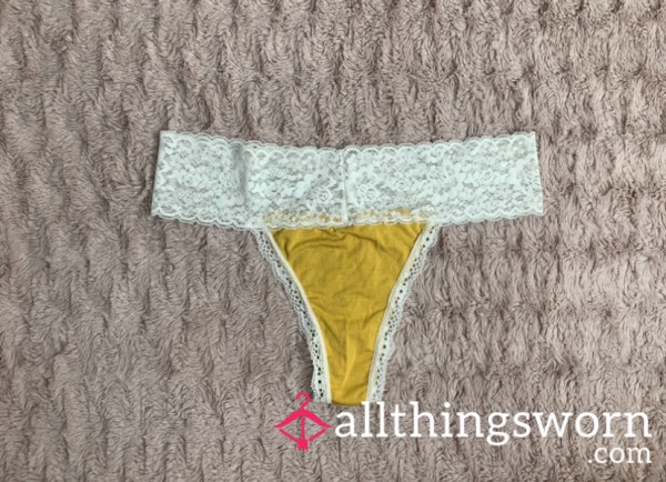 Yellow Lace Thong