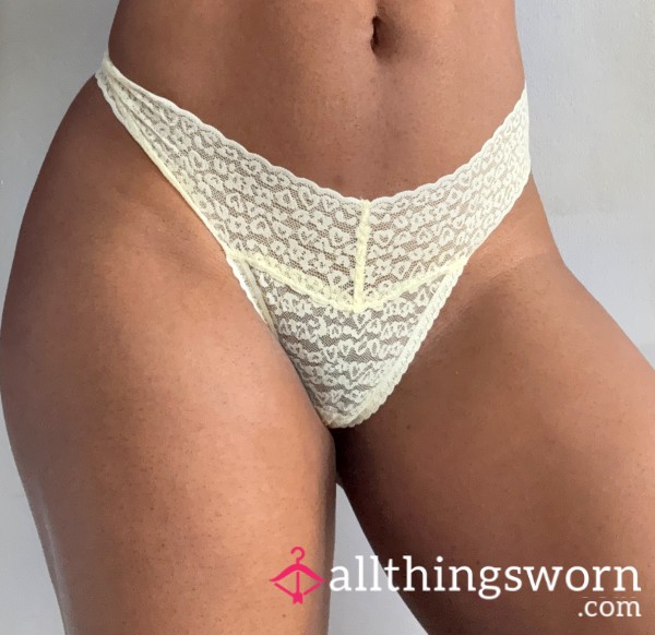 Yellow Lace Thong