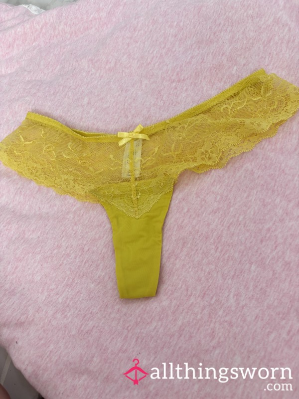 Yellow Lacey Boux Avenue Thong