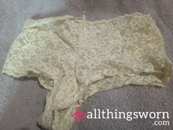 Yellow Lacey Boy Shorts