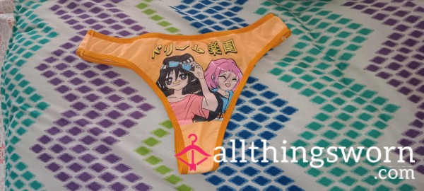 Yellow Mesh Anime Girl Thong Size- L