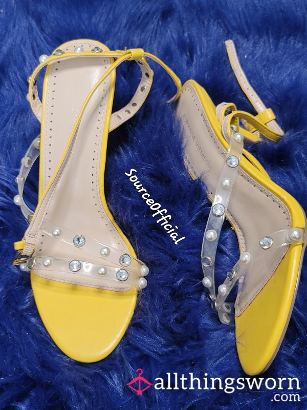 Yellow Open Toed Heels