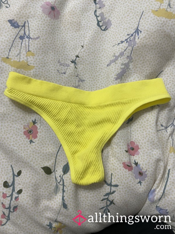 Yellow Ribbed Thong 💛
