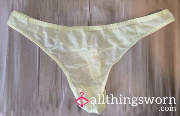 Yellow Soft Mesh Thong