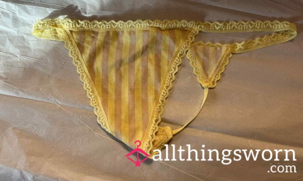 Yellow Striped G-String